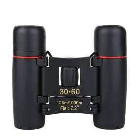 30x60 Zoom Mini Outdoor Binoculars Folding Telescopes 126/1000m Focusing Vision Hunting Telescope (Color: black, Ships From: China)