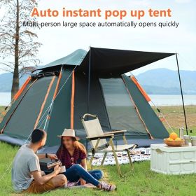 Muti-Person Outdoor Automatic Quick Opening Camping Tent with Mesh Windows. Made of Oxford Fabric (Color: green)